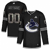Customized Men's Canucks Any Name & Number Black Shadow Logo Print Adidas Jersey,baseball caps,new era cap wholesale,wholesale hats